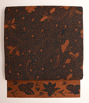 花鳥獣文様ジャワ更紗の名古屋帯