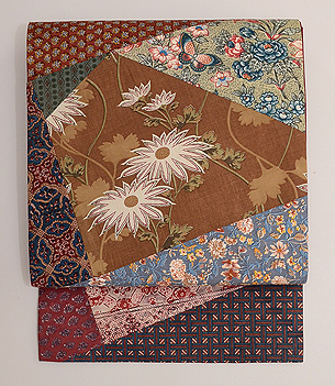 更紗の型写し継ぎ名古屋帯