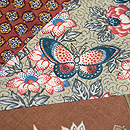 更紗の型写し継ぎ名古屋帯　質感・風合