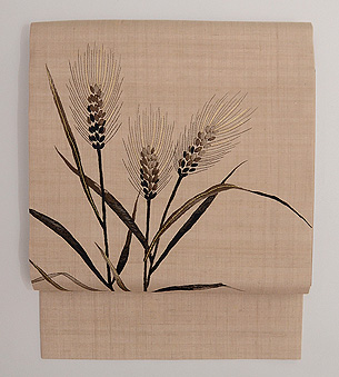 麦文様刺繍名古屋帯