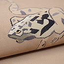 カエルのお相撲図綴れの単衣帯　質感・風合