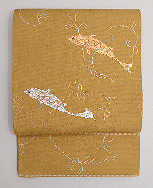 龍村平蔵製 鮎文様紗袋帯