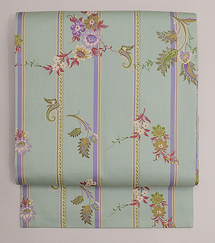 レース柄ヨーロッパ更紗文様名古屋帯