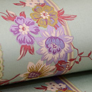 レース柄ヨーロッパ更紗文様名古屋帯　質感・風合