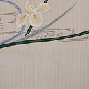 菖蒲の刺繍絽紗の名古屋帯　前柄