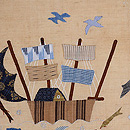 ヨットのコラージュ麻の名古屋帯　質感・風合