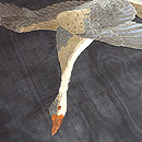 雁の刺繍絽の名古屋帯　質感・風合