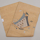 ヨットのコラージュ麻の名古屋帯　帯裏