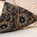 ヨットのコラージュ紬地名古屋帯　質感・風合