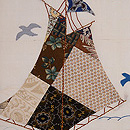 ヨットのコラージュ紬地名古屋帯　質感・風合