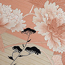 秋草の図刺繍付帯　質感・風合