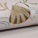 貝の刺繍夏名古屋帯　質感・風合