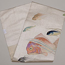 魚の図刺繍名古屋帯　帯裏