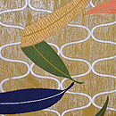 網手に笹文様紗の丸帯　前柄