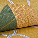 網手に笹文様紗の丸帯　質感・風合