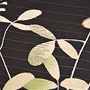 黒地萩文様絽の名古屋帯　質感・風合