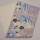 藤色流水に秋草の名古屋帯　帯裏