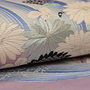 藤色流水に秋草の名古屋帯　質感・風合