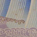 藤色流水に秋草の名古屋帯　質感・風合