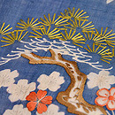 江戸帷子解き藍染名古屋帯　質感・風合