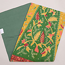 インドネシア 緑色バティック名古屋帯　帯裏