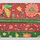 インドネシア 緑色バティック名古屋帯　前柄