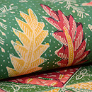 インドネシア 緑色バティック名古屋帯　質感・風合