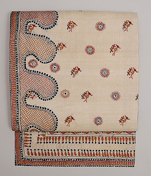 インド フルカリ刺繍の名古屋帯