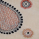 インド フルカリ刺繍の名古屋帯　質感・風合