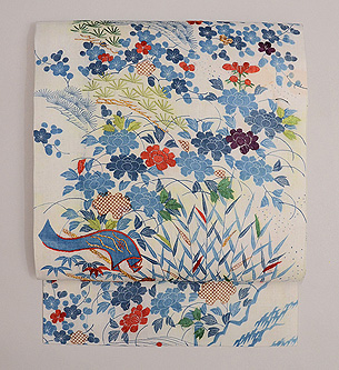 御所解き文様帷子の名古屋帯