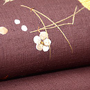 吹き寄せ文様刺繍名古屋帯　質感・風合