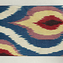 ウズベキスタン アドラスの名古屋帯　前柄