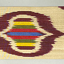 ウズベキスタン アドラスの名古屋帯　前柄