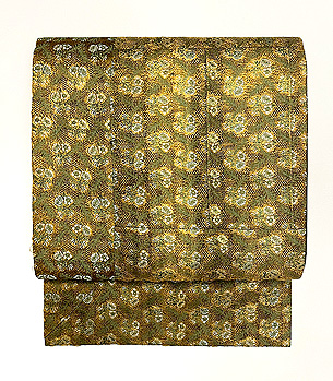 唐織地袈裟解き開き名古屋帯