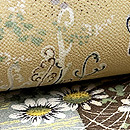 色紙文様縮緬の名古屋帯　質感・風合