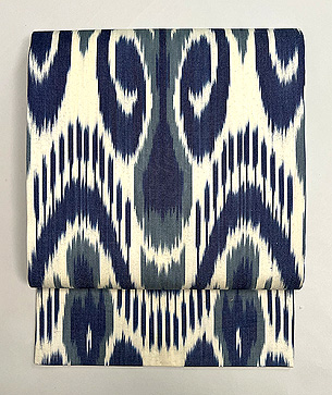 ブルー系アドラスの名古屋帯