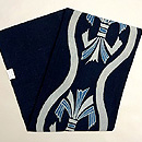 立涌に束ね熨斗文様筒描き名古屋帯　帯裏