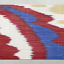 ウズベキスタン アドラスの名古屋帯　前柄