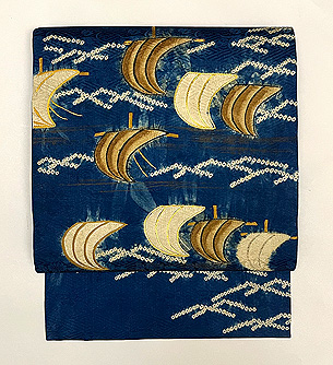 船団文様江戸裂の名古屋帯