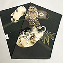 仔犬に奴凧の染め名古屋帯　帯裏