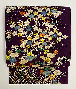 江戸裂　桜に菊文様名古屋帯