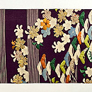 江戸裂　桜に菊文様名古屋帯　前柄