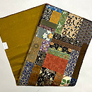 織り布100継ぎの開き名古屋帯　　帯裏