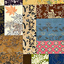 織り布100継ぎの開き名古屋帯　　前柄