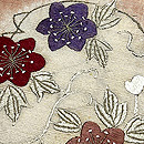 花丸紋様の名古屋帯　質感・風合