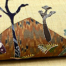 白茶色蕨のコラージュ名古屋帯　質感・風合