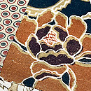 牡丹柄の和更紗継ぎ名古屋帯　質感・風合