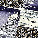 水辺文様継ぎ名古屋帯　質感・風合