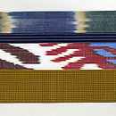 ２種のアドラスに縞格子の継ぎ名古屋帯　前柄