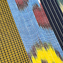 ２種のアドラスに縞格子の継ぎ名古屋帯　質感・風合